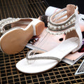 Beading Rhinestone Thong Women's Flat Flops Sandals - OhYoursFashion - 7