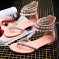 Beading Rhinestone Thong Women's Flat Flops Sandals - OhYoursFashion - 8