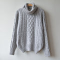 High Neck Pullover Loose Solid Color Knit Sweater - Oh Yours Fashion - 8