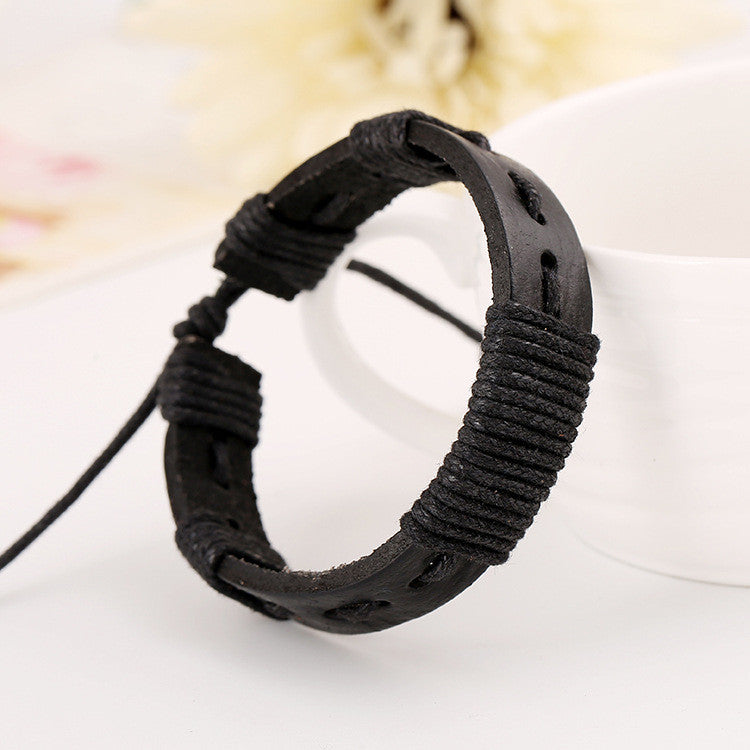 Simple Hand Woven Leather Bracelet - Oh Yours Fashion - 1