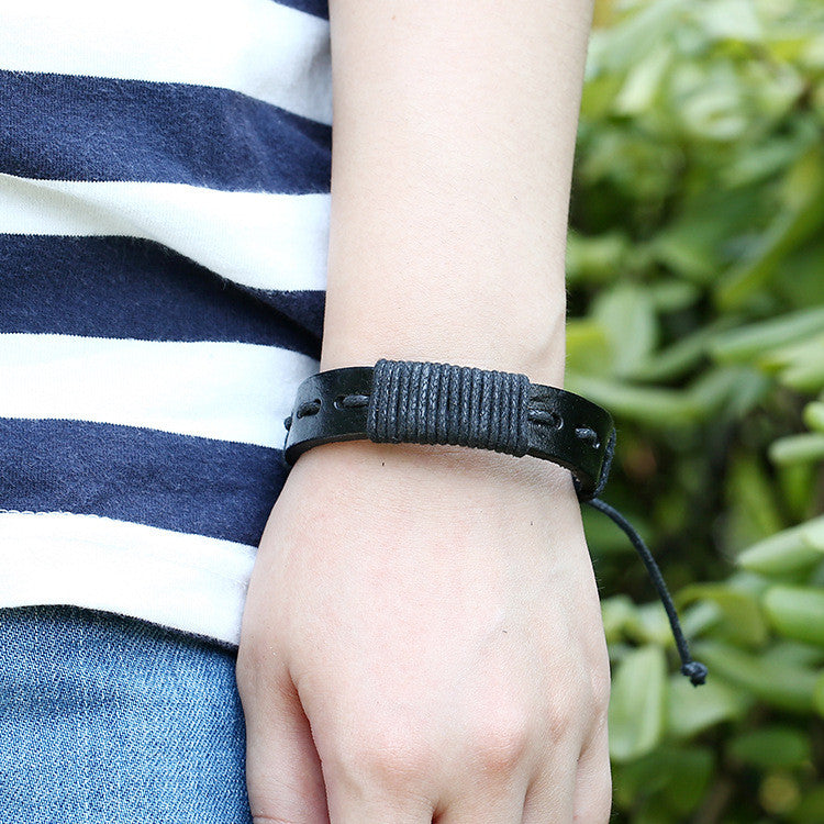 Simple Hand Woven Leather Bracelet - Oh Yours Fashion - 3