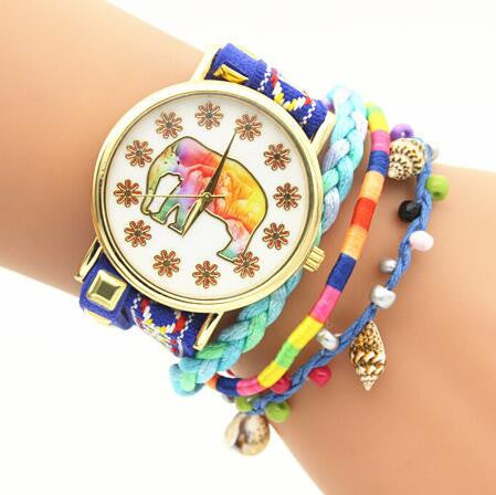 Elephant Print Colorful Strap Watch - Oh Yours Fashion - 4