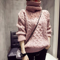 High Neck Pullover Loose Solid Color Knit Sweater - Oh Yours Fashion - 5