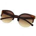 Unisex Retro Designer Super Round Circle Cat Eye Semi-Rimless Sunglasses - Oh Yours Fashion - 5