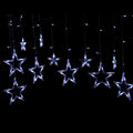 Homdox Waterproof Home Outdoor Holiday Christmas Light LED Hanging Star Curtain String Lights