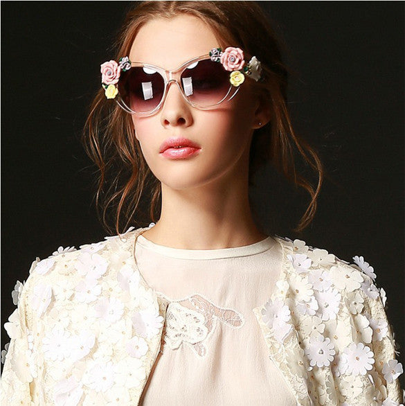 2016 Vintage Shades Women Designer Rose Flowers Sunglasses - OhYoursFashion - 7