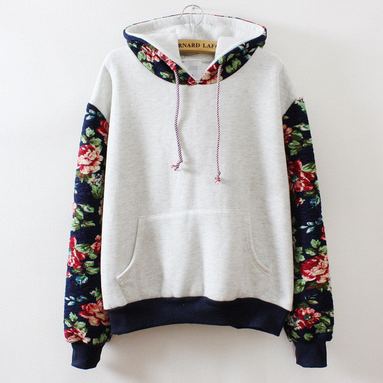 Print Retro Pullover Long Sleeve Loose Hoodie - Oh Yours Fashion - 1