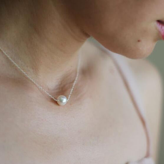 Delicate Pearl Collarbone Necklace Chain - Oh Yours Fashion - 1