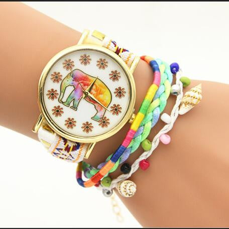 Elephant Print Colorful Strap Watch - Oh Yours Fashion - 2