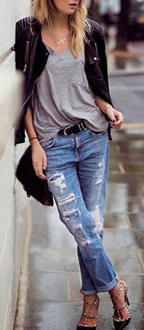 Beggar Style Holes Ripped Frayed Loose Long Jeans - Oh Yours Fashion - 1