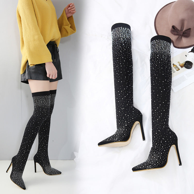 Sensational Boots | Rhinestones Boots | Over-the-knee Boots