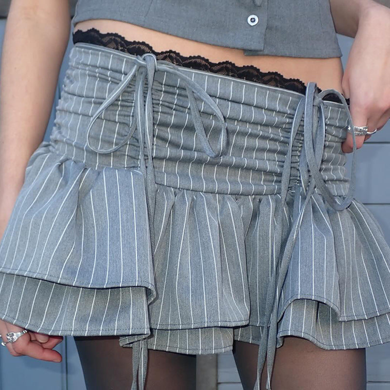 Color Block Skirt | Drawstring Skirt | Mini Skirt