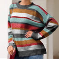 Crewneck Striped Colorblock Sweater