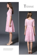 Half Sleeves Print Knee-length Embroidery Lovely Party Dress