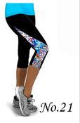 Flower Print Side Triangle Fashion 3/4 Pants Yoga Sport Leggings - Oh Yours Fashion - 17