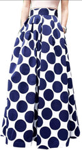 Polka Dot Print High Waist Pockets Long Skirt - Oh Yours Fashion - 1
