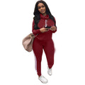 Solid Color Turtleneck High Neck Sweatshirt with Long Skinny Pants Women Two Pieces Set