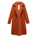 Lapel Collar Women Solid Color Oversized Teddy Coat