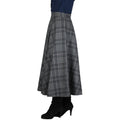 Woolen Plaid High Waist A-line Long Skirt