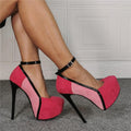 Party Pink Suede Platform High Heel Sandals
