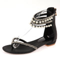 Beading Rhinestone Thong Women's Flat Flops Sandals - OhYoursFashion - 3
