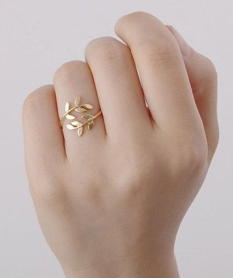 Olive branch leaf ring - Oh Yours Fashion - 1