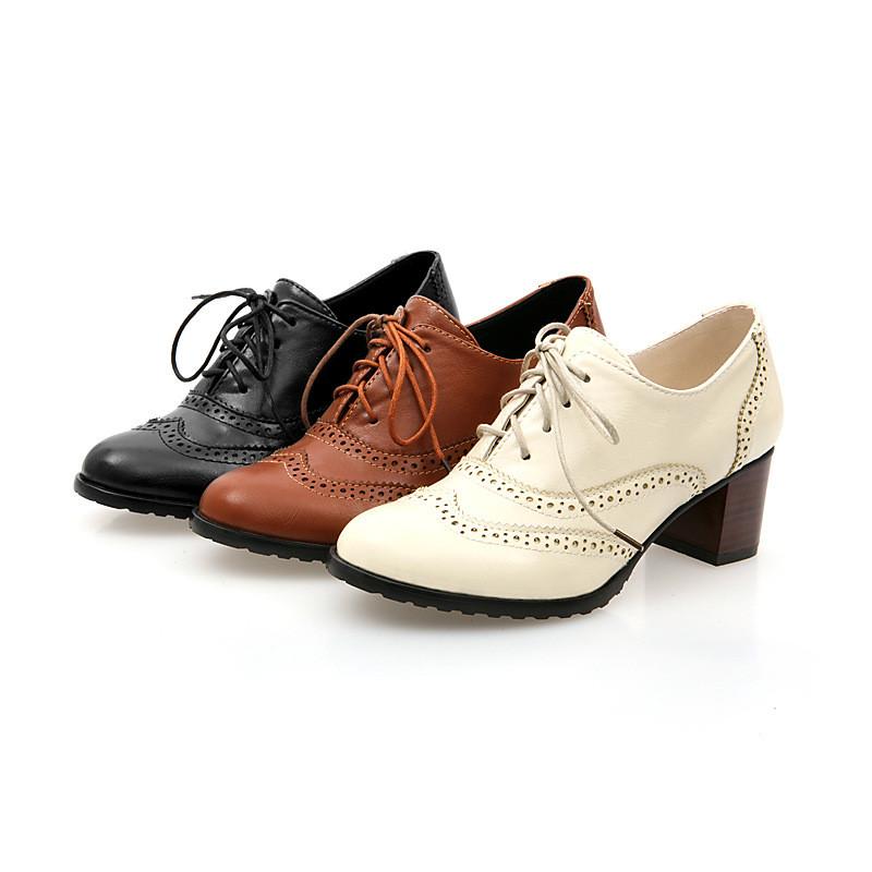 British Style Carved Classy Lace up Oxford Shoes - OhYoursFashion - 7