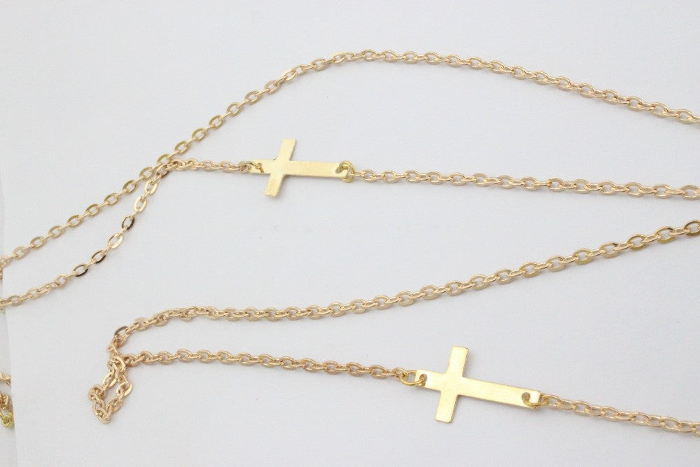 Golden Cross Double Layers BodyChain - Oh Yours Fashion - 1
