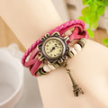 Retro Tower Pendant Woven Bracelet Watch - Oh Yours Fashion - 7