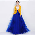 Pure Color Multi-Layer Mesh Long Skirt With Lace Belt - Oh Yours Fashion - 6
