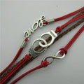 Handcuffs LOVE 8 Knitting Christmas Leather Bracelet - Oh Yours Fashion - 3