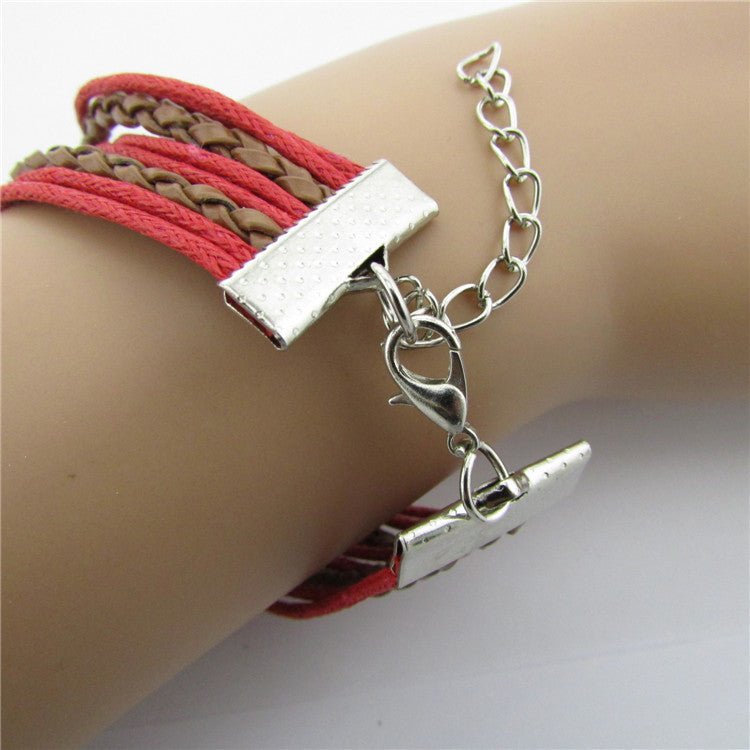Handcuffs LOVE 8 Knitting Christmas Leather Bracelet - Oh Yours Fashion - 1