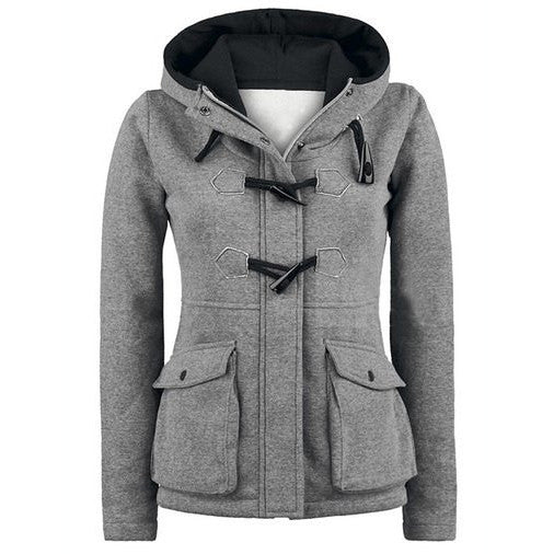 Pocket Horns Deduction Hooded Coat - Oh Yours Fashion - 1