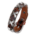 Alloy X Mark Leather Bracelet - Oh Yours Fashion - 2