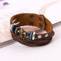 Beaded Flower Woven Leather Bracelet - Oh Yours Fashion - 2