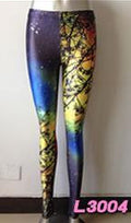 High Waist Skinny Flower Print Starry Sky Fashion Leggings - Oh Yours Fashion - 7