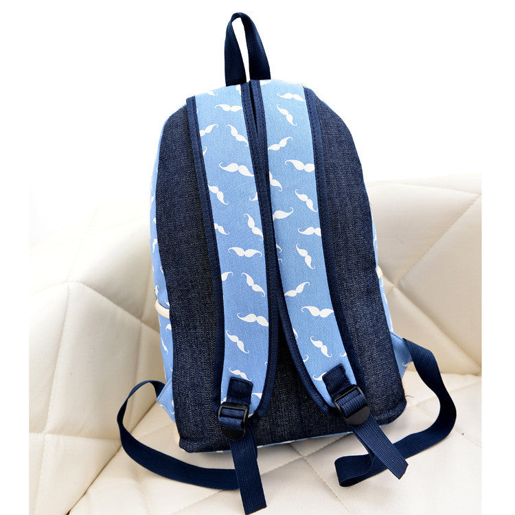 Mustache Print Fashion Backpack School Bag - Oh Yours Fashion - 8