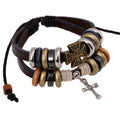 Cross Beaded Multilayer Leather Bracelet - Oh Yours Fashion - 2