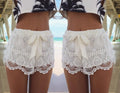 Bowknots Lace Irregular High Waist Beach Hot Shorts - OhYoursFashion - 4