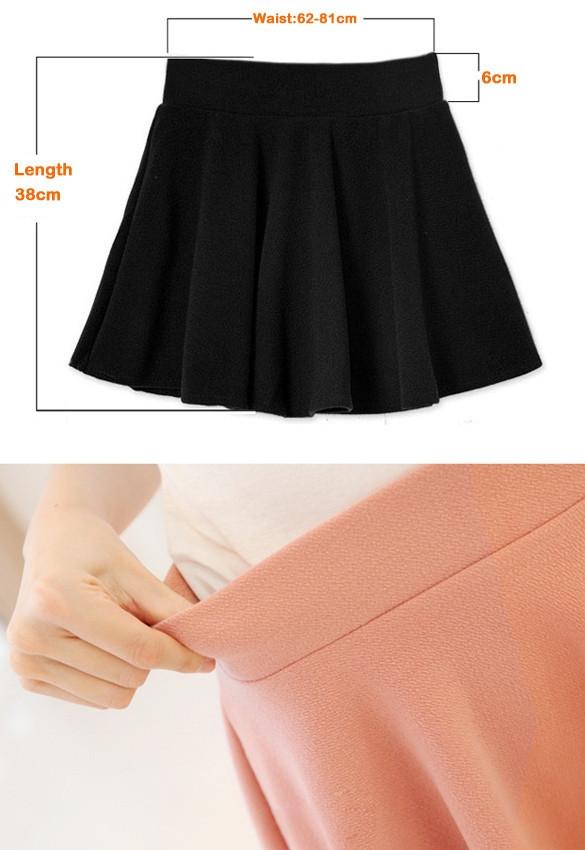 Candy Color Stretch Skater Flared Pleated Mini Skirt - OhYoursFashion - 12