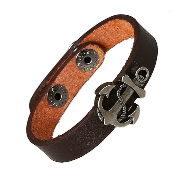 Simple Fashion Anchor Decorate Leather Bracelet - Oh Yours Fashion - 2