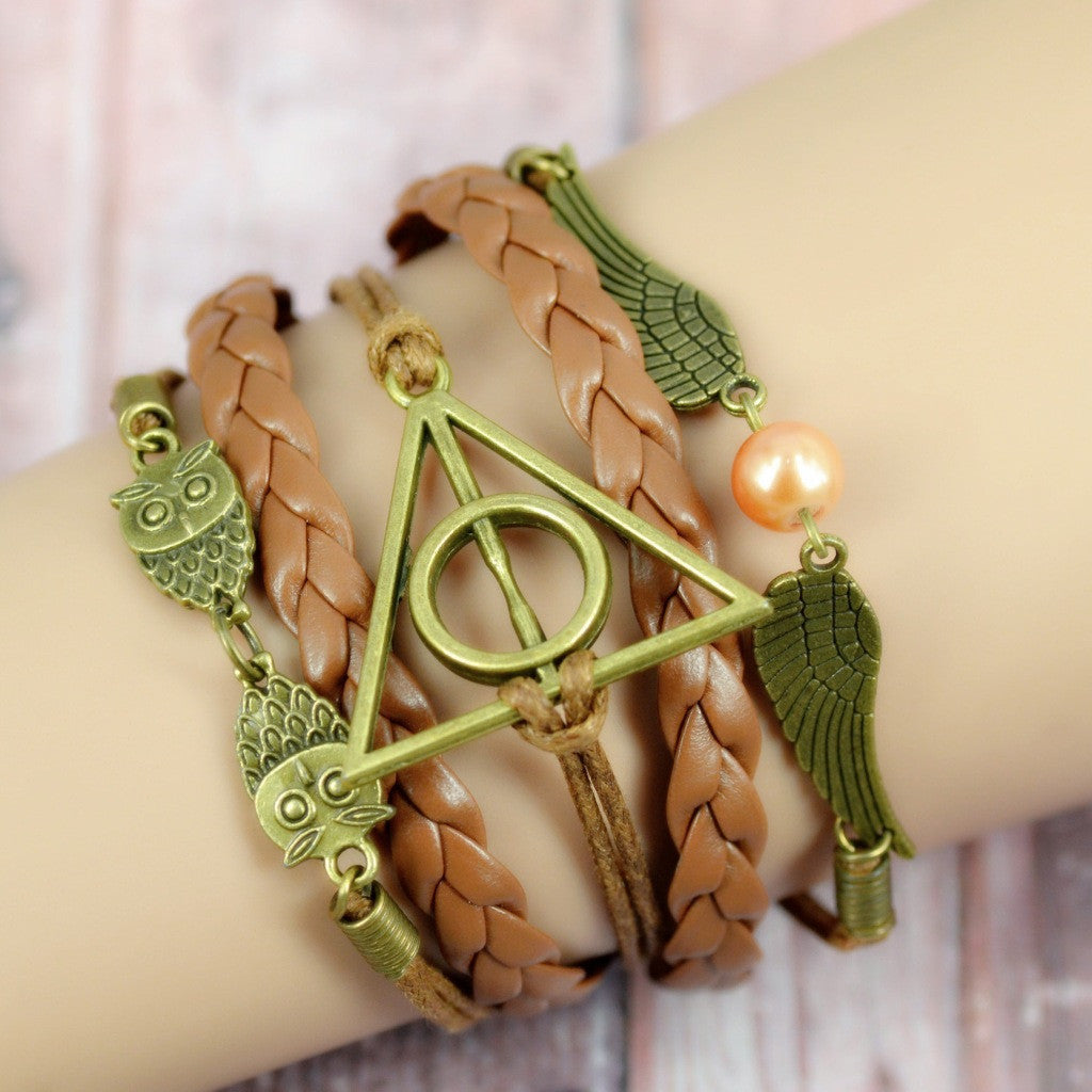 Delicate Angel Wings Hand Woven Leather Cord Bracelet - Oh Yours Fashion - 3