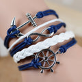 Anchor Rudder Wax Rope Bracelet - Oh Yours Fashion - 2