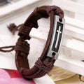 Alloy Cross Retro Leather Bracelet - Oh Yours Fashion - 3