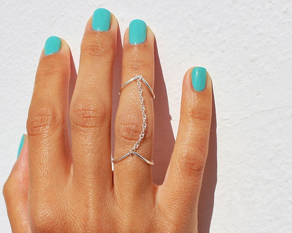 Sexy Multi-Finger Double V Shape Ring - Oh Yours Fashion - 1