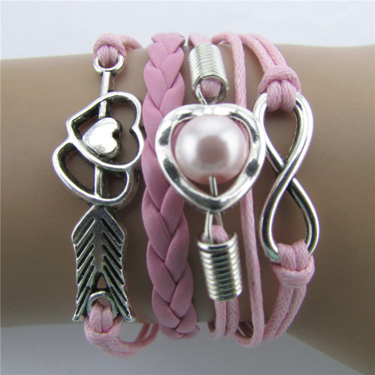 Arrow Through Heart Woven Multilayer Bracelet - Oh Yours Fashion - 1