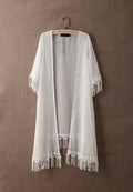 Tassel Short Sleeves Sexy Chiffon  Long Blouse - Oh Yours Fashion - 7