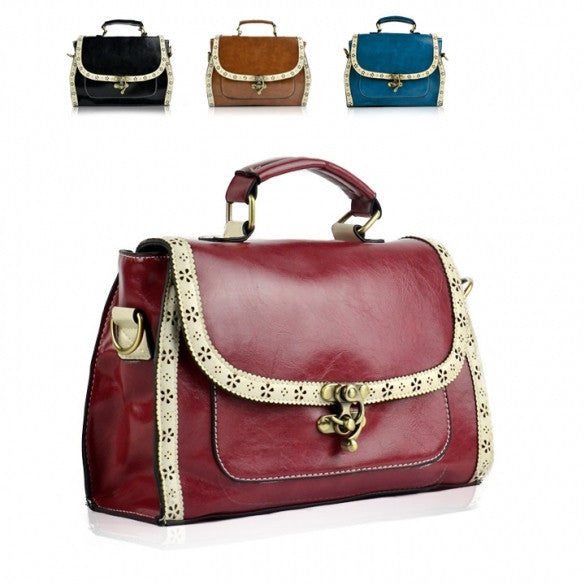 Women's Retro Laciness Decoration Square Messenger Bag Shoulder Bag Handbag - Oh Yours Fashion - 1