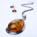 Drop Imitation Amber Necklace Earrings Jewelry Set - Oh Yours Fashion - 3
