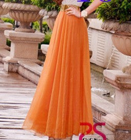 Bohemian Flared Pleated Pure Color Slim Floor Maxi Skirt - Oh Yours Fashion - 7